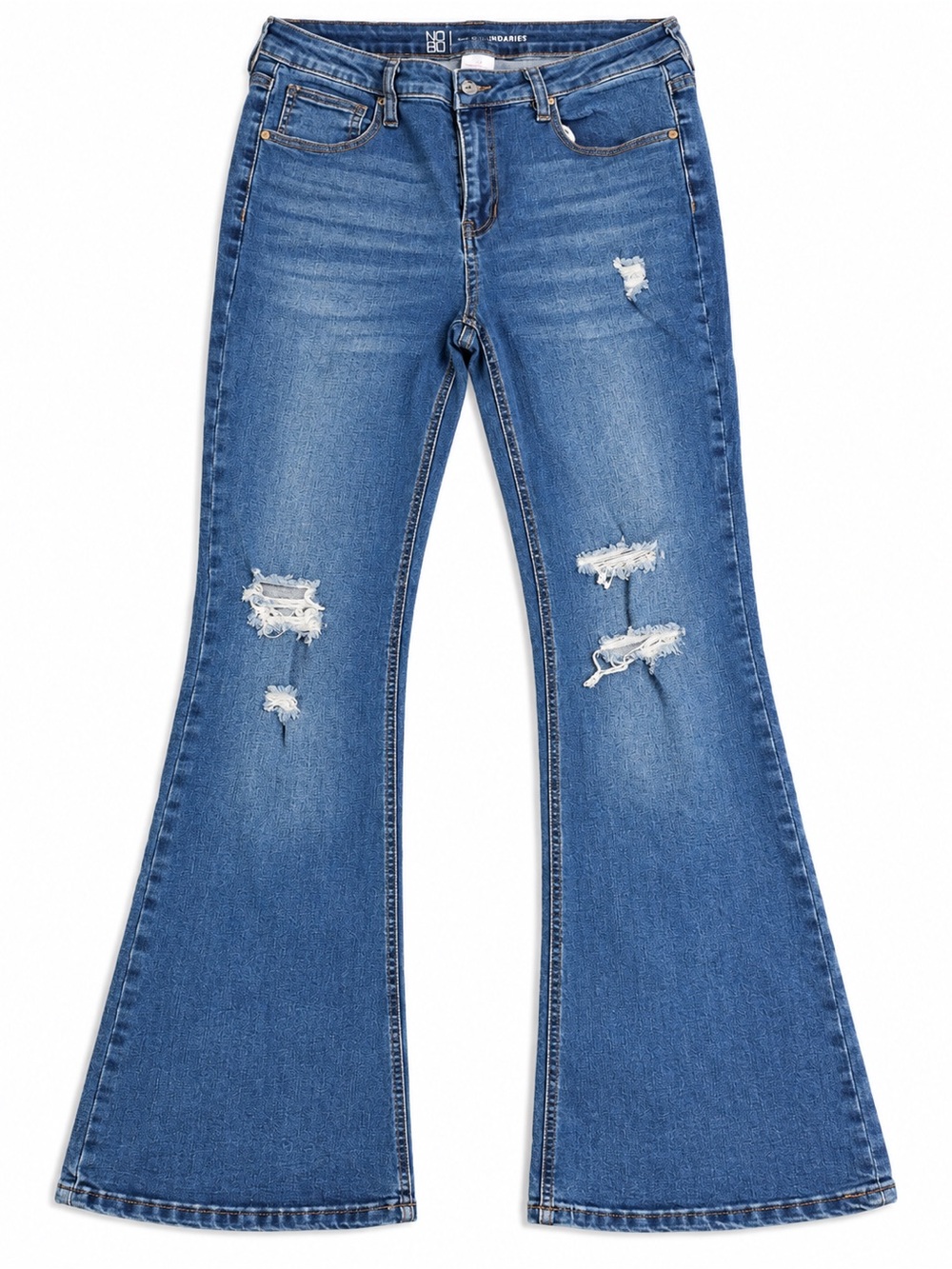 No Boundaries Distressed Flare Jeans Size 13 Medium Wash